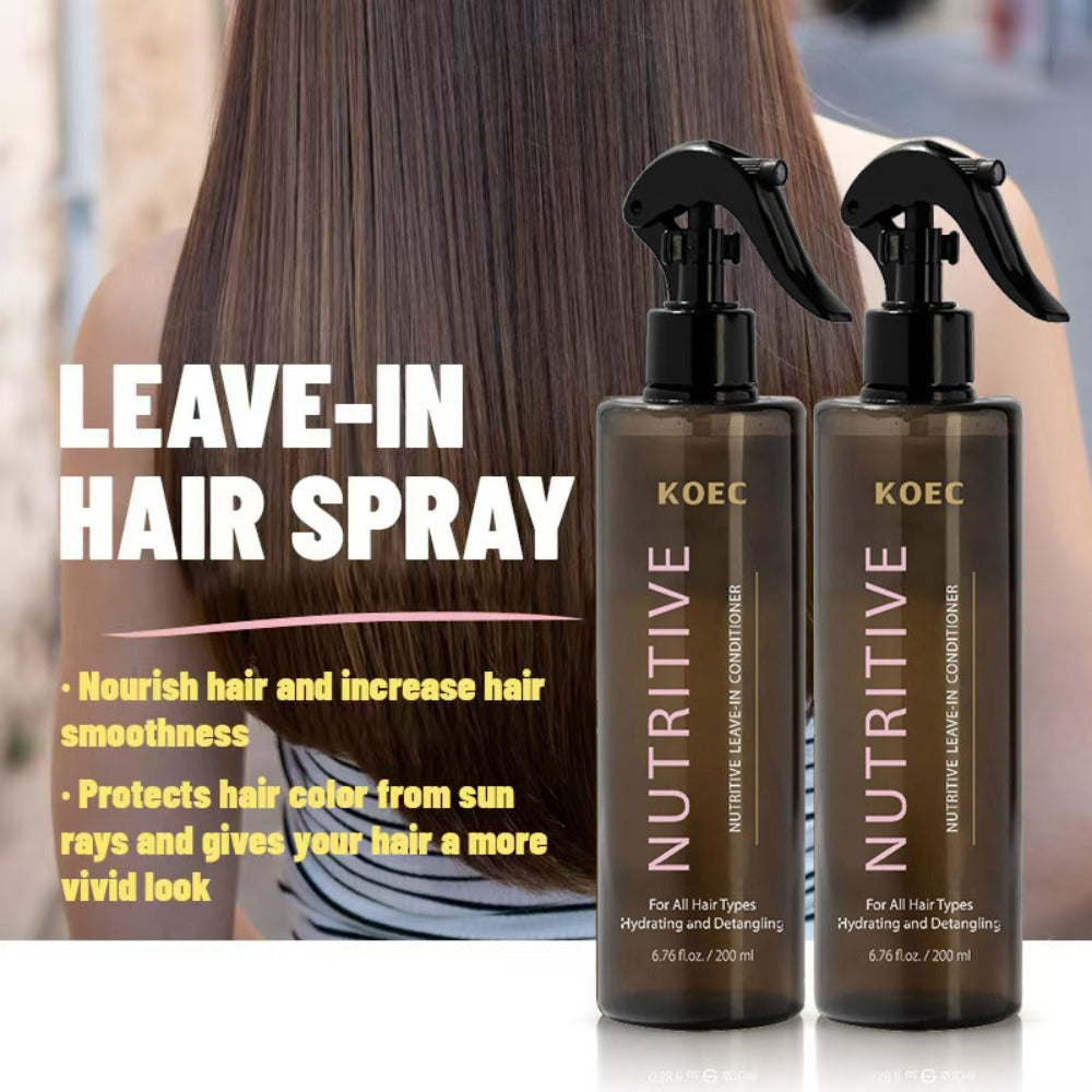 Leave-In Conditioner with Hydrolyzed Keratin & Biotin — Anti-Frizz Detangler, Argan Oil & Plant Extracts, Repairs Split Ends & Breakage, Color-Safe for Curly, Dry & Damaged Hair, 6.76 oz