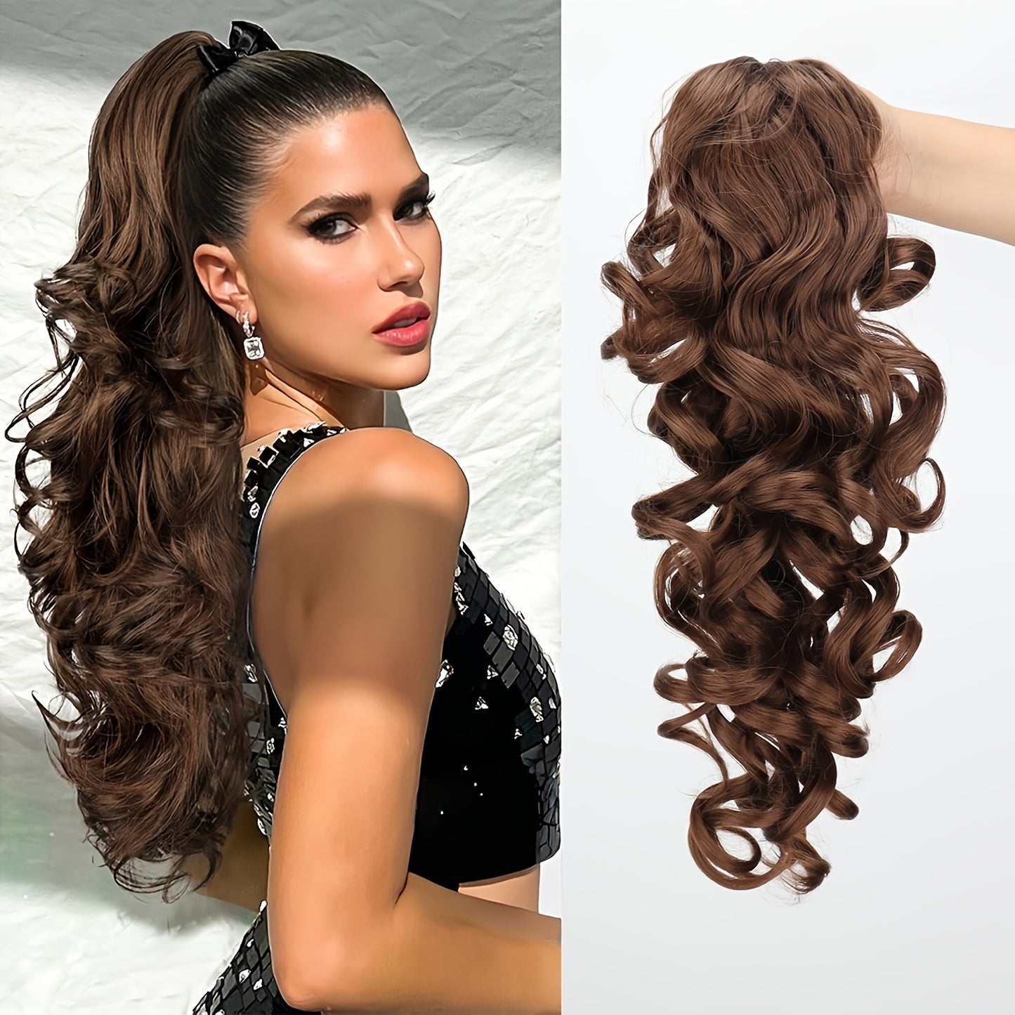 Afro Kinky Curly Ponytail Extension Claw Clip Synthetic Heat Resistant Volume Boosting Hair Piece for Women Daily Wear Special Occasions Multi Color 16 Inch