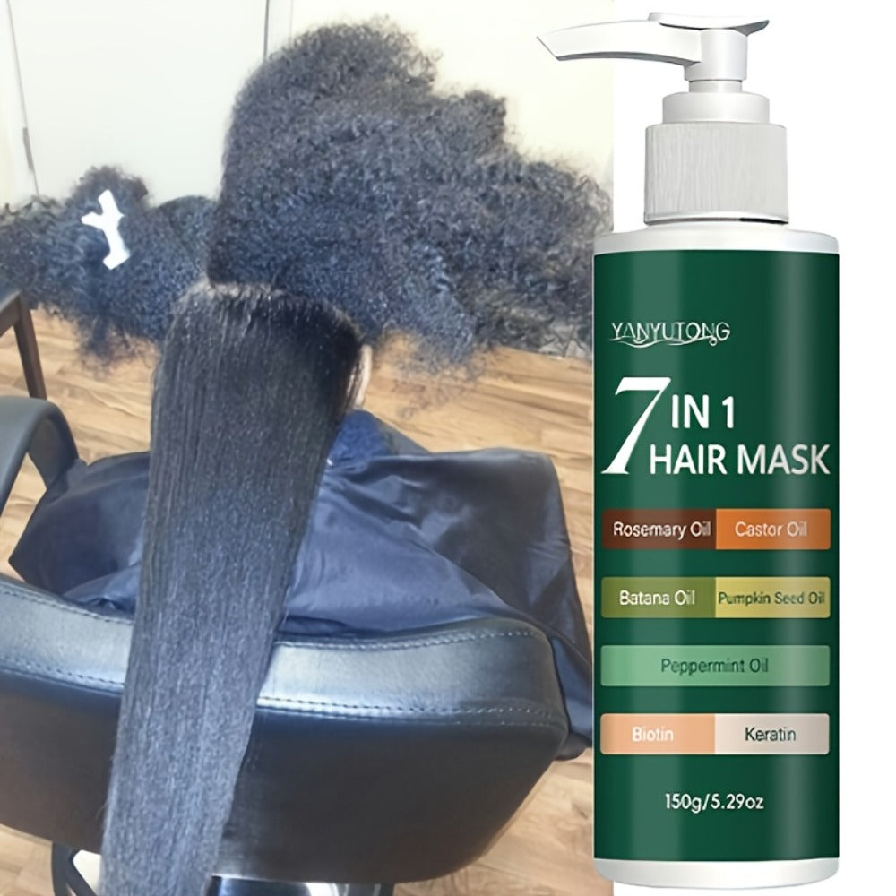 Hair Mask 7-in-1 Deep Conditioning Treatment 150g - Batana Oil & Rosemary Repair Mask for Dry Damaged Hair - Prevents Breakage Softens Moisturizes Adds Shine for All Hair Types