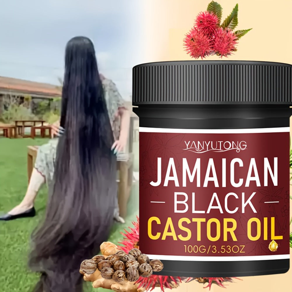Jamaican Black Castor Oil 100g Pure Cold-Pressed - Hydrates Scalp Strengthens Hair & Promotes Eyelash Growth - High-Density Nourishing Hair Oil for Dry Damaged Hair