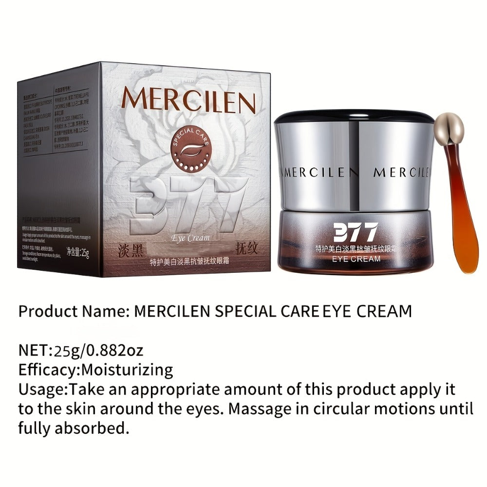 Eye Cream for Dark Circles & Puffiness — MERCILEN Brightening Formula with Niacinamide, Collagen & Plant Squalane, Hydrating & Firming, 25g, for Men & Women