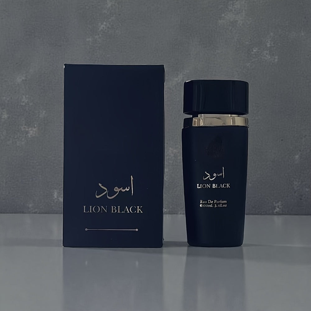 Eau de Parfum Men 100ml Lion Black Smoky Woody Spicy Masculine Fragrance Long Lasting Citrus Dark Wood Bold Cologne Gift for Him 3.4 Fl Oz