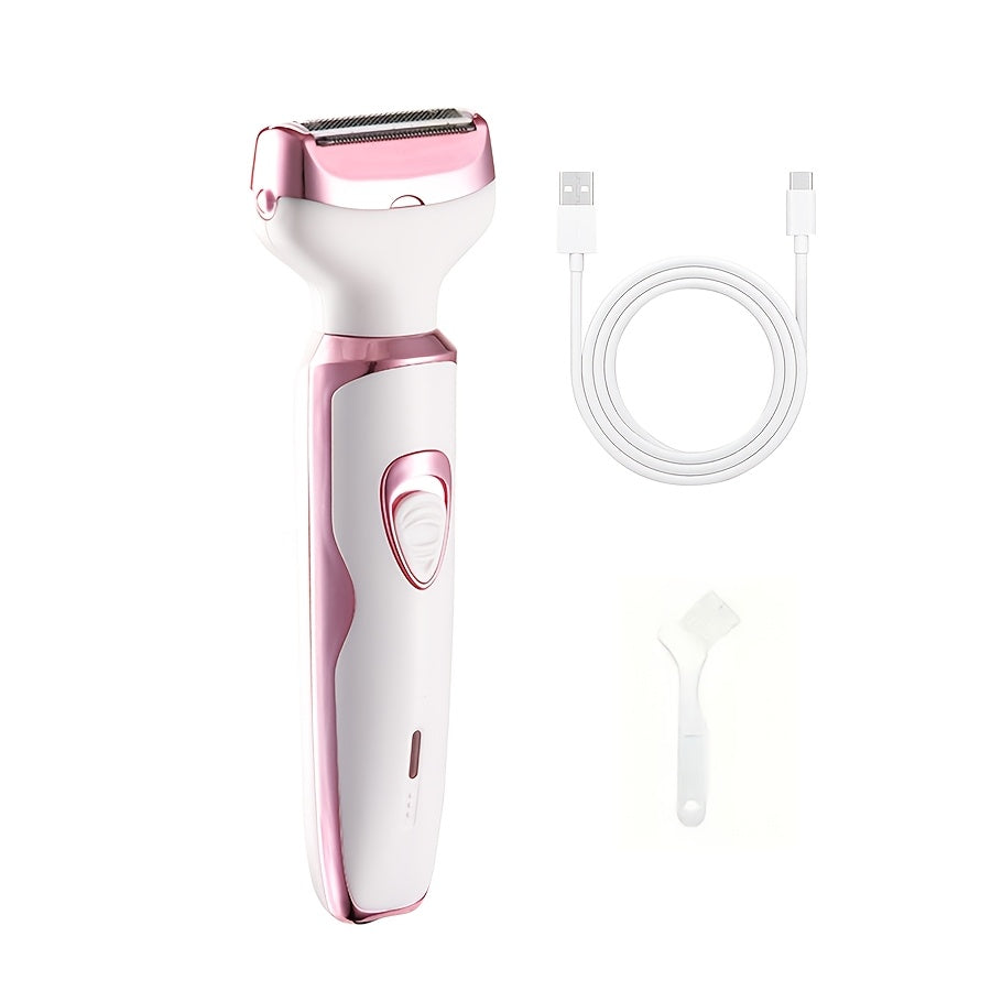 Electric Hair Remover Set for Women USB Rechargeable Multifunctional Facial Hair Removal Tool for Eyebrows Nose Face Legs Portable Painless Lady Trimmer Gift Set Pink Purple