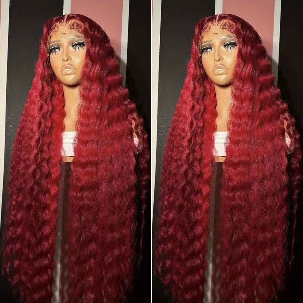 Loose Curly Wavy Lace Front Wig Synthetic 13x4 Deep Part Heat Resistant Fiber Pre Plucked Glueless Super Long for Women Halloween Party Daily Wear
