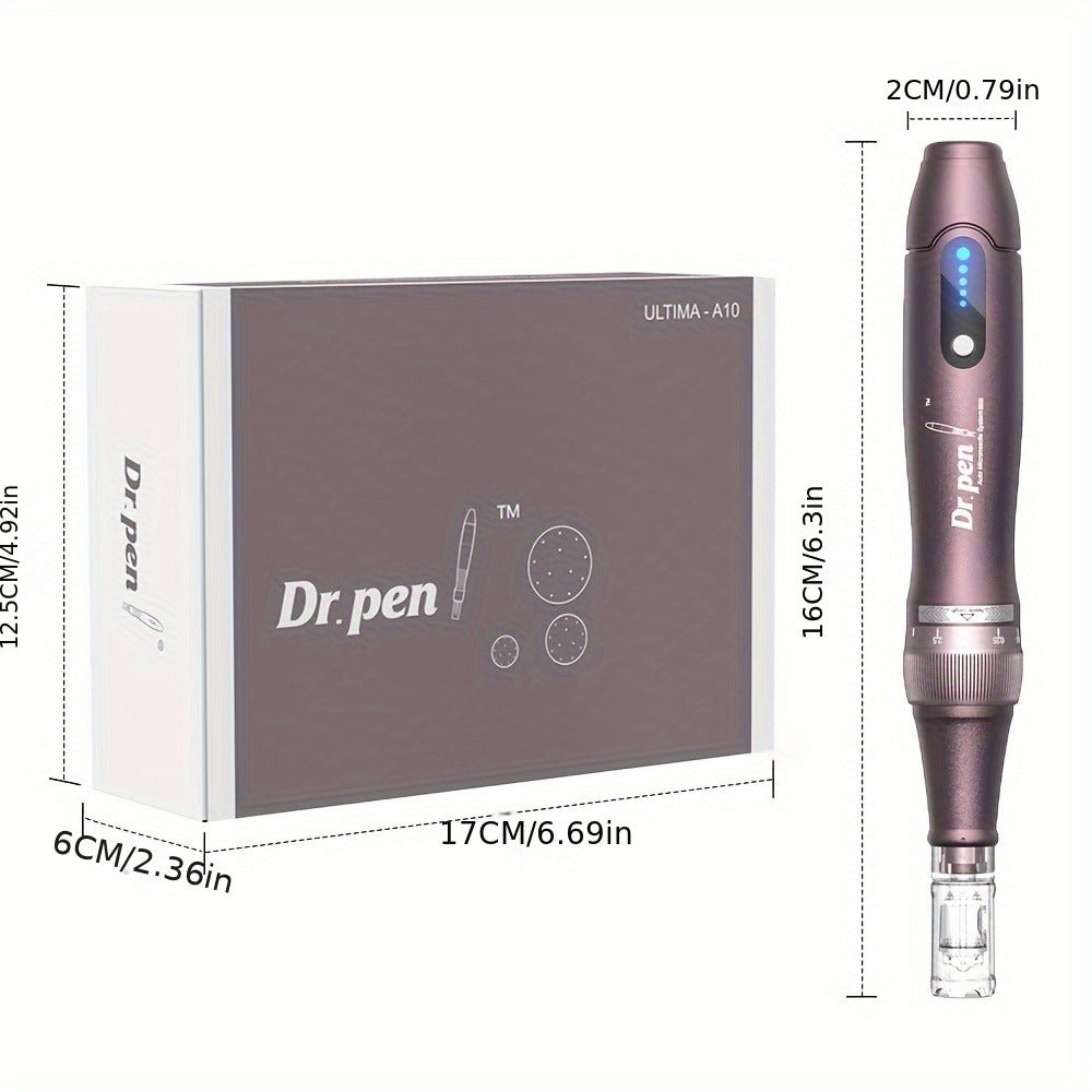 Microneedling Pen Kit Dr. Pen A10 - 10PCS 0.25mm Replacement Cartridges USB Rechargeable Collagen Induction Skin Rejuvenation Anti-Aging Body Care Tool Adults