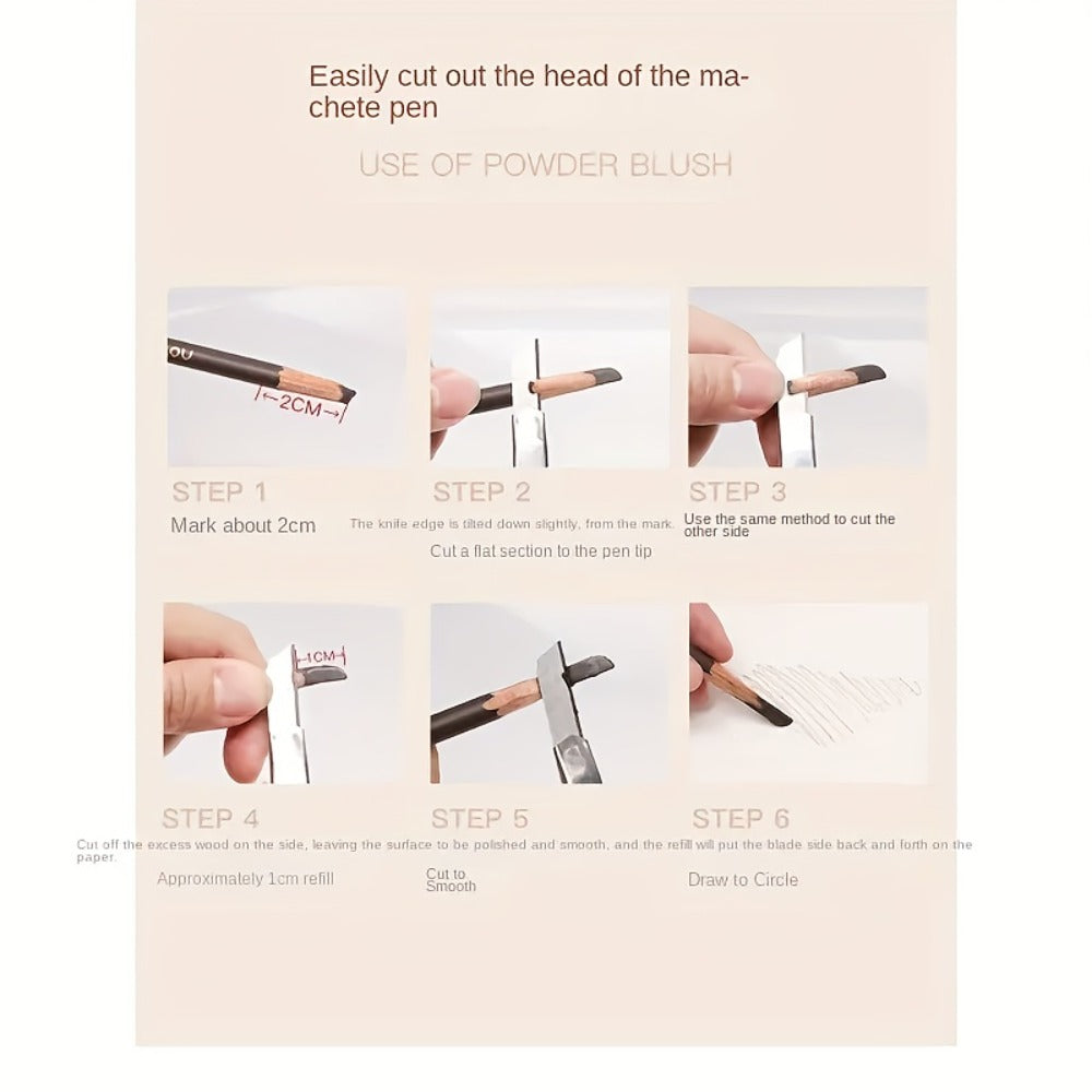 Waterproof Eyebrow Pencil 4-Pack - Smudge Proof Long Lasting Double-Ended with Built-In Brush, Sulfate Free, Natural Look for All Skin Types