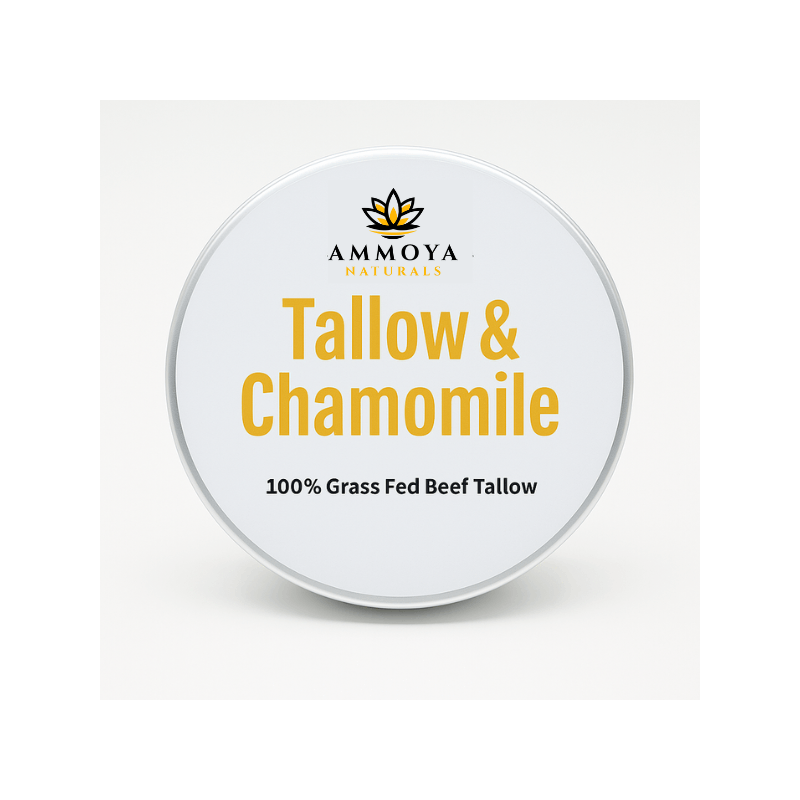 Tallow Balm Grass-Fed Moisturizer Natural Handcrafted Skin Balm for Dry Skin Hands Legs Body 3 Scents Chamomile Rose Honey Frankincense Myrrh Nourishing Whipped Tallow Skin Care Balm Unisex