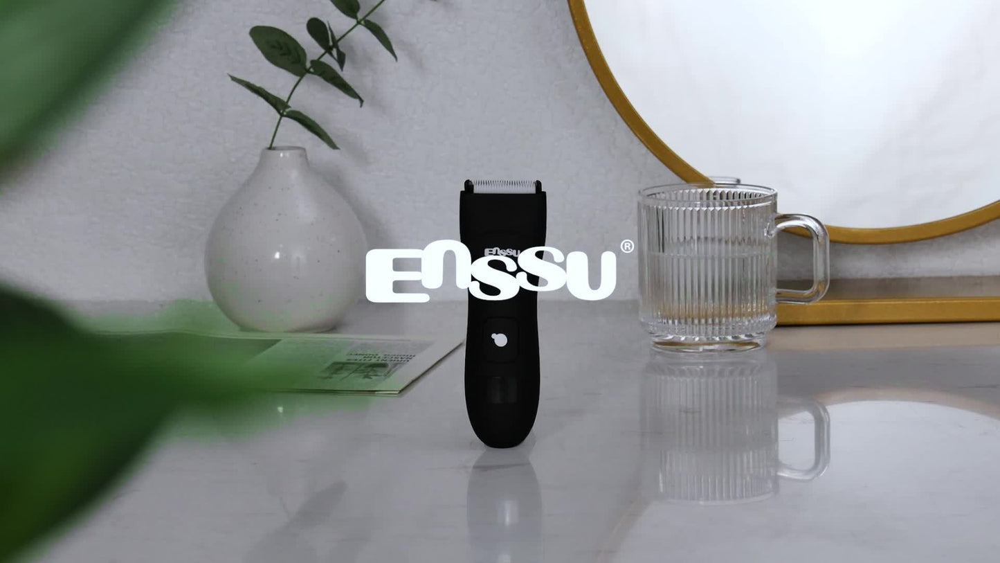 Body Hair Trimmer IPX7 Waterproof Electric Groomer for Men Replaceable Ceramic Blade LCD Display Full Body Bikini Private Parts Trimmer Shaver Gift