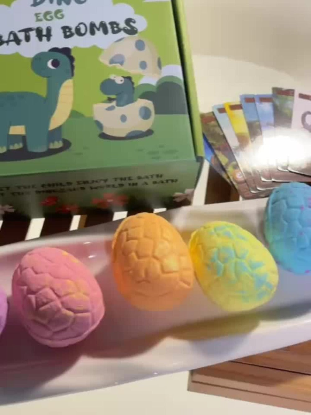 Dinosaur Egg Bath Bombs with Surprise Inside 9 Pack - Kids Fizzy Bath Balls with Hidden Dinosaur Toy, Bubble Gum Scent, Educational Birthday Christmas Gift for Boys Girls Ages 3+