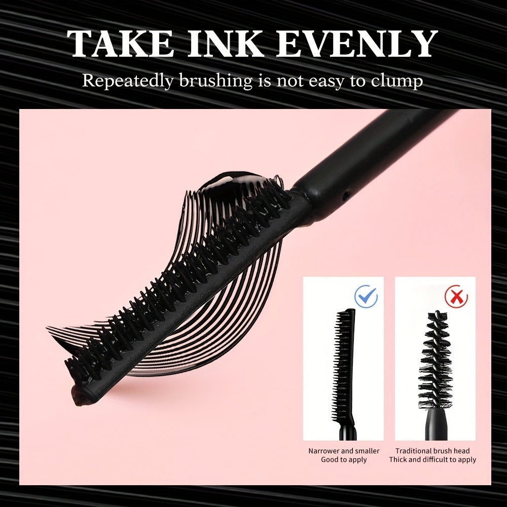 Waterproof Mascara 2-Pack Volumizing Lengthening Curling Long-Lasting Formula Brush Head Lash Extender Eye Makeup Tool for Women