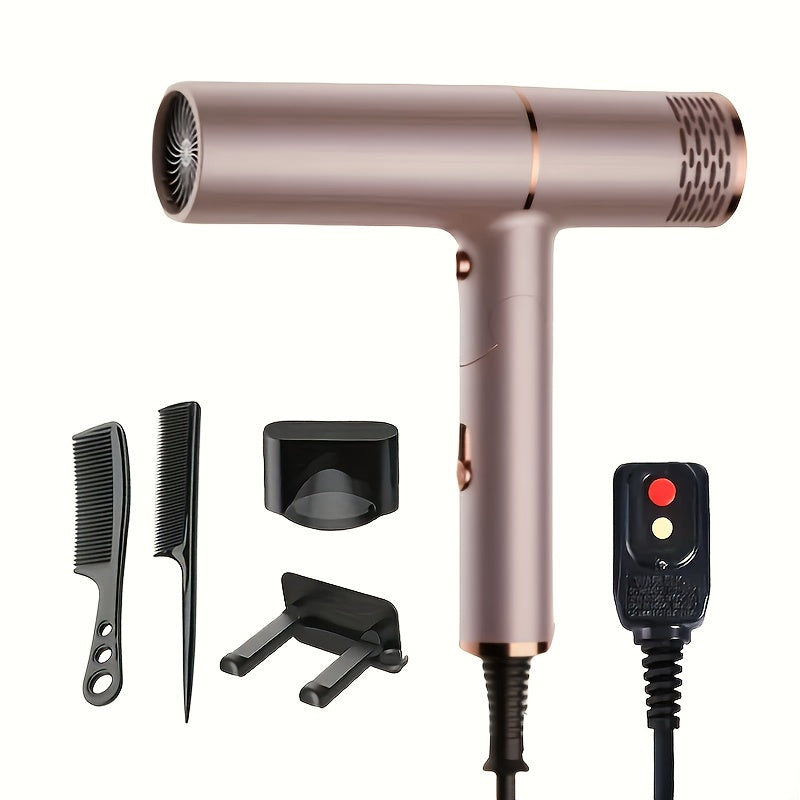 Professional Hair Dryer with Foldable Handle — Bristle Motor, Hot & Cold Air, Concentrator Nozzle & Stand Included, Quick Dry for All Hair Types