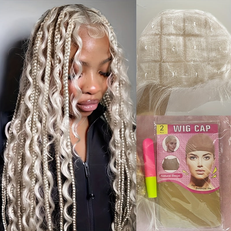 Crochet Wig Cap Full HD Lace Braided Pre-Made Wig Cap for Crochet Hair Glueless Baby Hair Natural Hairline 45-122 Sections Women Box Braid Goddess Style