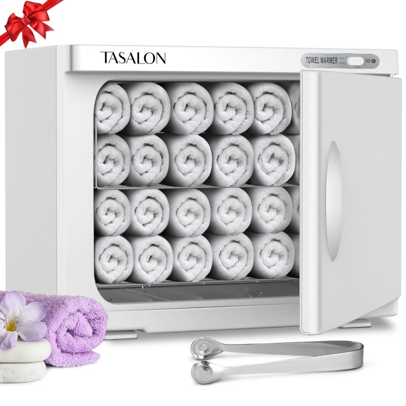 Hot Towel Warmer Cabinet 23L Holds 72 Towels, Heats to 158-176°F - Professional Salon & Spa Facial Towel Steamer for Hair Beauty, Home Use, Black & White
