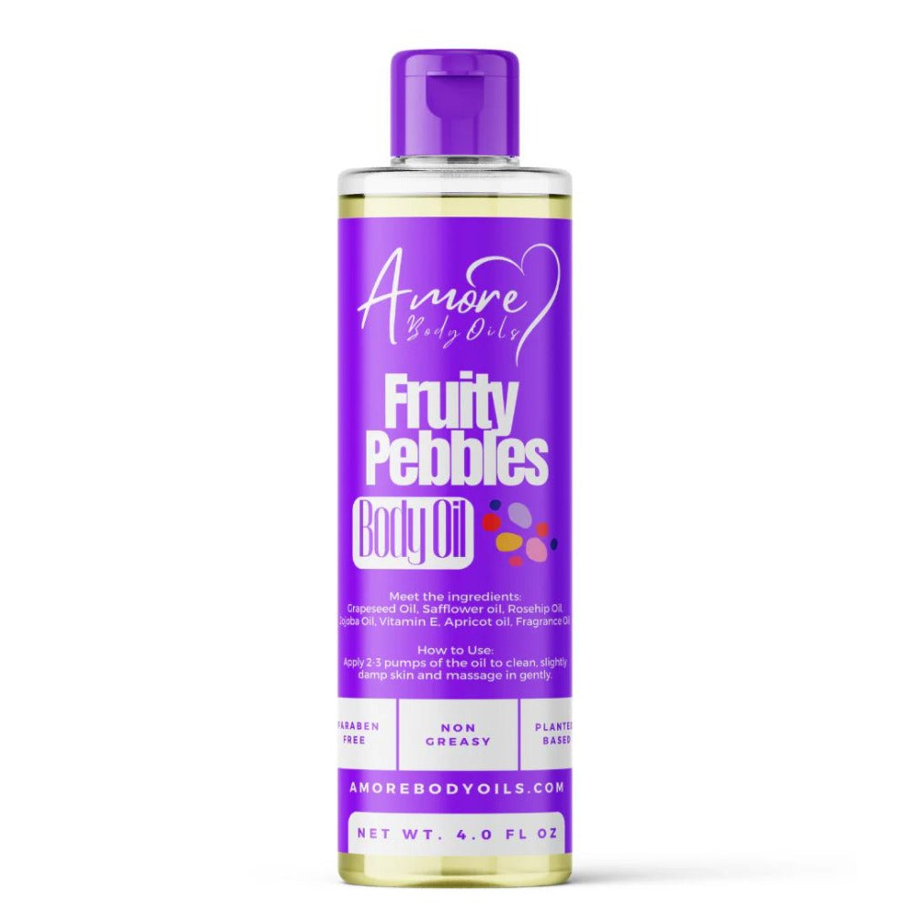 Fruity Pebbles Body Oil — Scented Moisturizing Skin Oil with Citrus, Caramel & Vanilla Notes, Long-Lasting Fragrance, Nourishing Formula for Soft & Smooth Skin