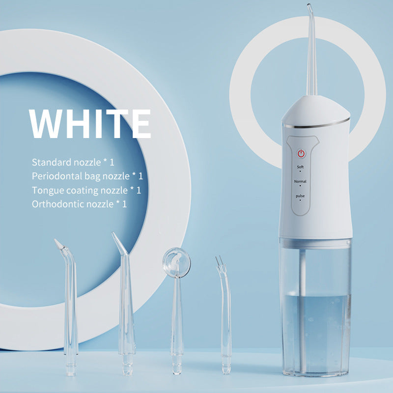Water Flosser Portable USB Rechargeable Cordless Oral Irrigator with 4 Nozzles 3 Cleaning Modes Smart Chip Electric Water Floss Teeth Cleaner for Braces Gum Health Travel Home Use Men Women