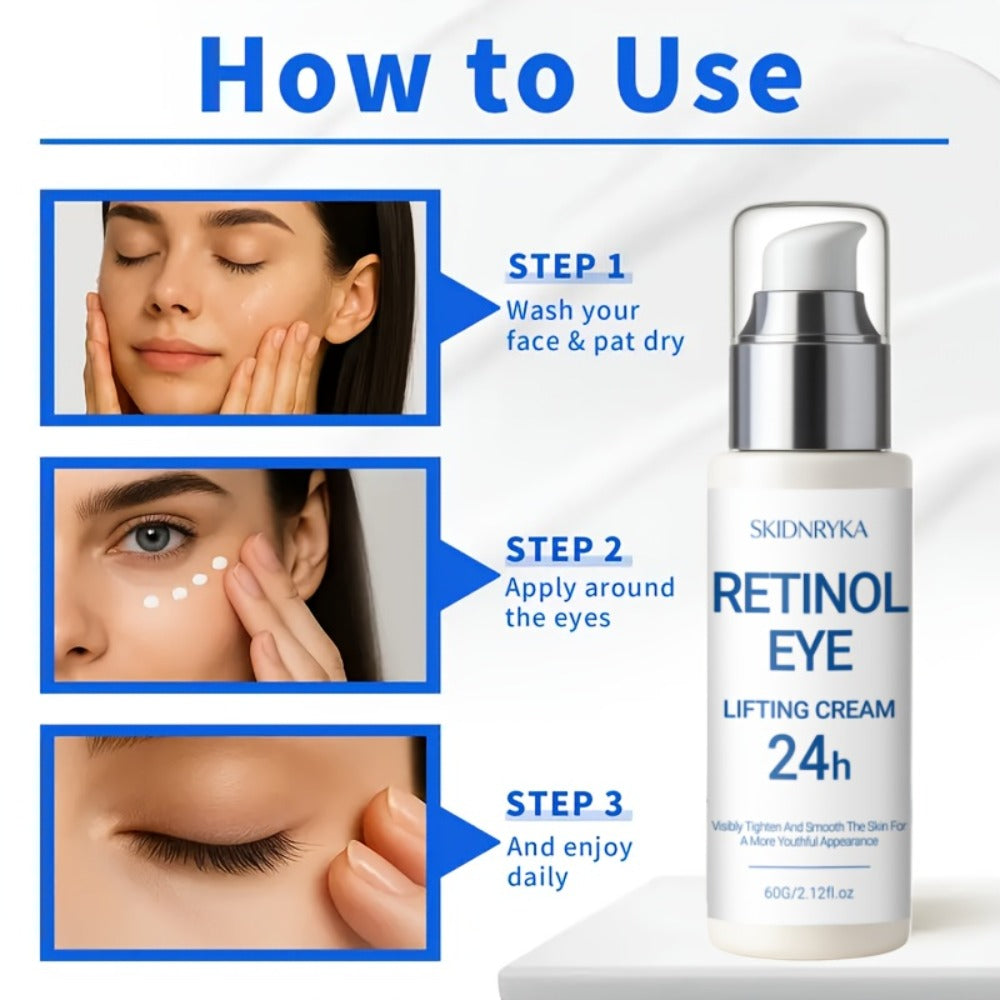 Eye Cream for Dark Circles & Puffiness - Firming Hyaluronic Acid Eye Gel with Collagen Retinol Caffeine for Tightening Smoothing & Hydration, Anti-Aging Under Eye Treatment 2 Pcs