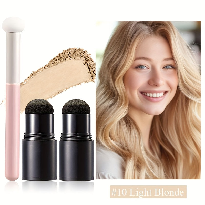 Hair Root Concealer Powder Stick with Brush — Instant Hair Root & Eyebrow Touch-Up | Paste Formula for Targeted Coverage | 8 Shades for Men & Women