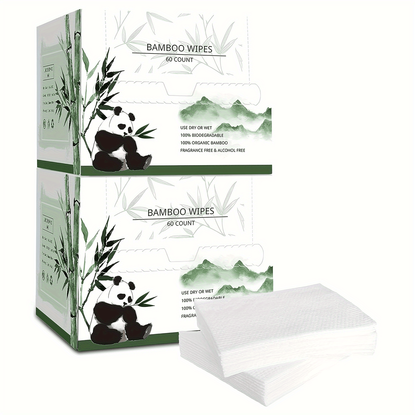 Disposable Facial Towels Bamboo Viscose Fiber Extra Thick Soft Cleansing Face Towels for Sensitive Skin Makeup Removal Travel 10x12 Inches 60 Sheets per Box White