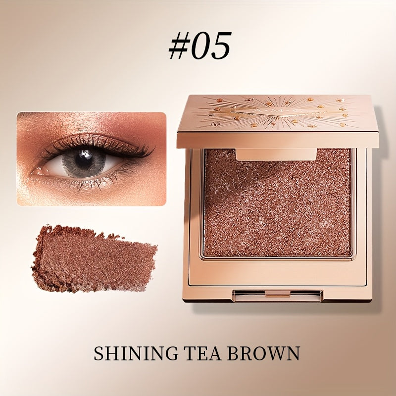Shimmer Eyeshadow Palette 5 Shades Waterproof Creamy Glowing Formula with Built-in Mirror Luxury Packaging Radiant Finish Eye Makeup Gift Women