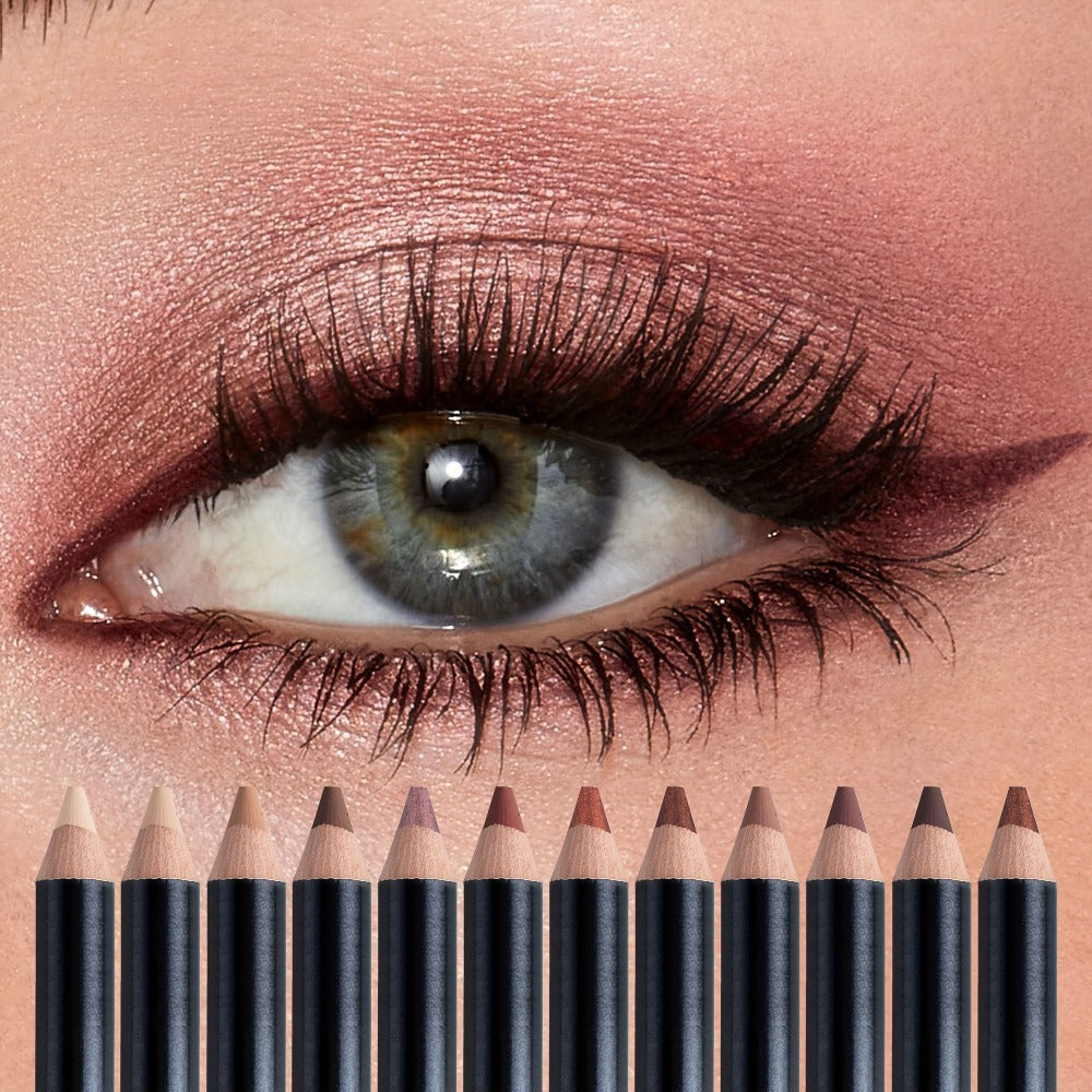 Eyeshadow Pencil Set 12pcs — Matte & Shimmer Thick Stick Foam Eye Shadow Pencils, Multi-Color Blendable Eyeliner Eyeshadow Sticks for Eye Makeup, All-in-One Eye Look