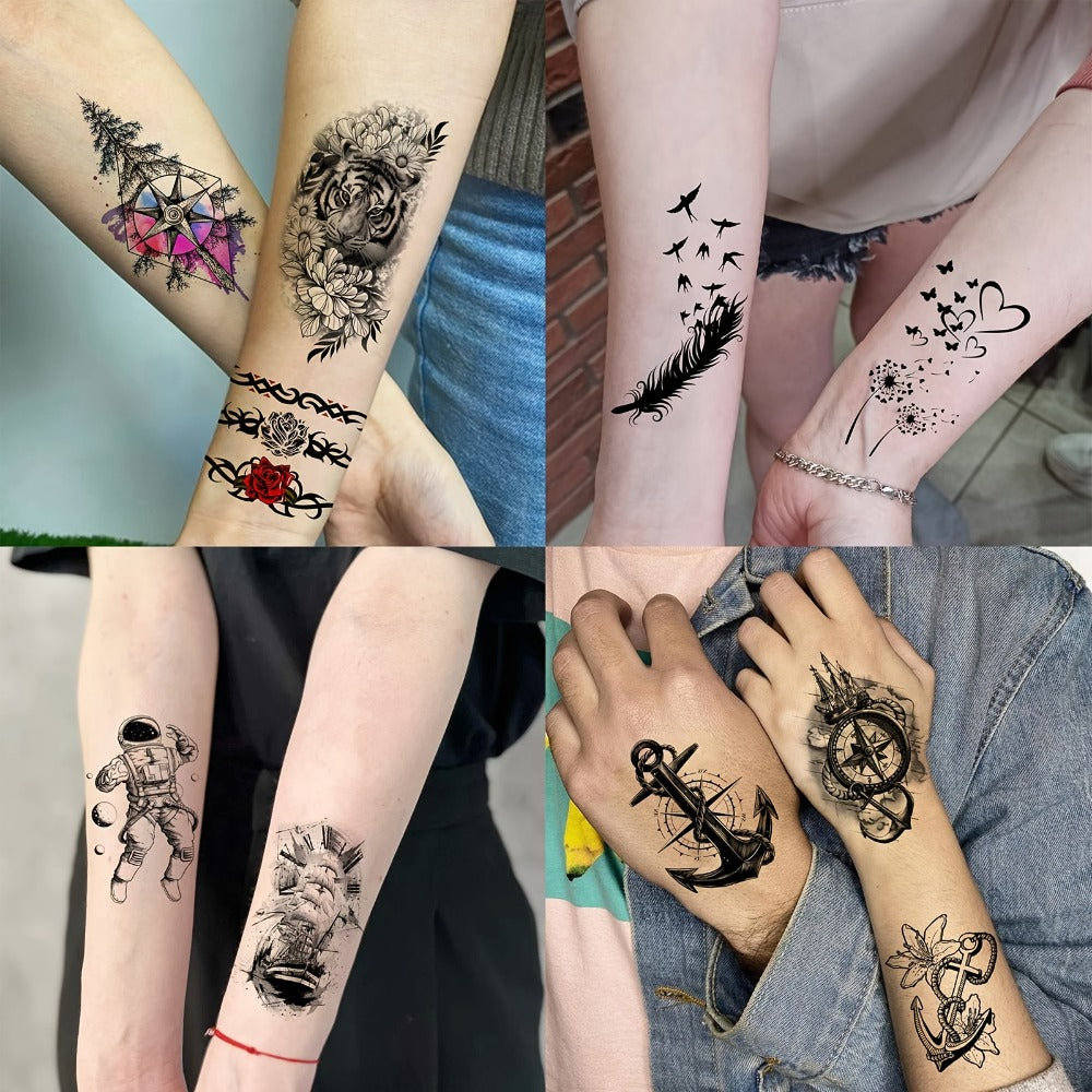 Temporary Tattoos Religious Christian 68 Sheets | God Jesus Christ Faith Prayer Peace Tribal Lion Eye Quotes | Bulk Fake Tattoo Stickers for Men Women Adults | Half Arm Sleeve Body Art Set