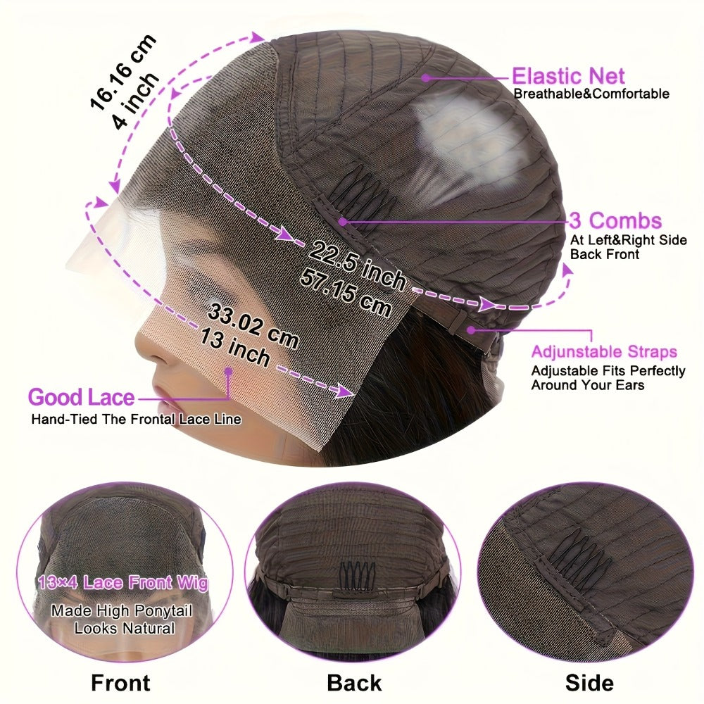 Lace Front Wig Human Hair 13x4 HD Lace Frontal Ginger Orange Straight Pre Plucked 180% Density 32 Inch Colored Wigs for Women