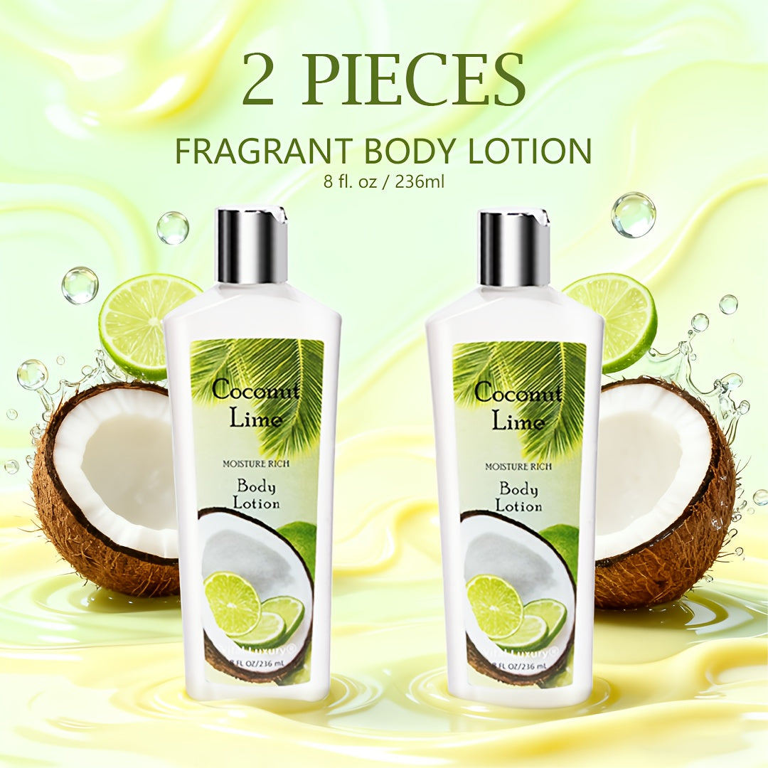 Body Lotion Moisturizing | 4 Floral Fragrances — Lavender, Sweet Bloom & Coconut Lime with Vitamin C & Glycerin for Smooth, Radiant Skin, All Skin Types, 2-Pack Gift Set