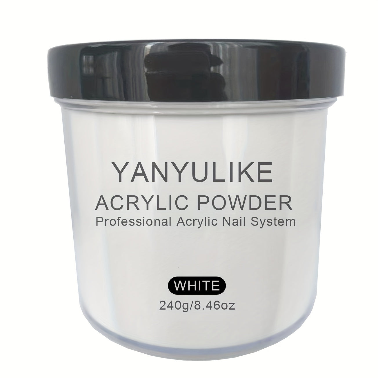 Acrylic Nail Powder 8oz Professional - No Lamp Required Clear Pink Nude White for Extensions 3D Nail Art & Carving - Fast-Set Salon Quality Powder for Beginners & Techs