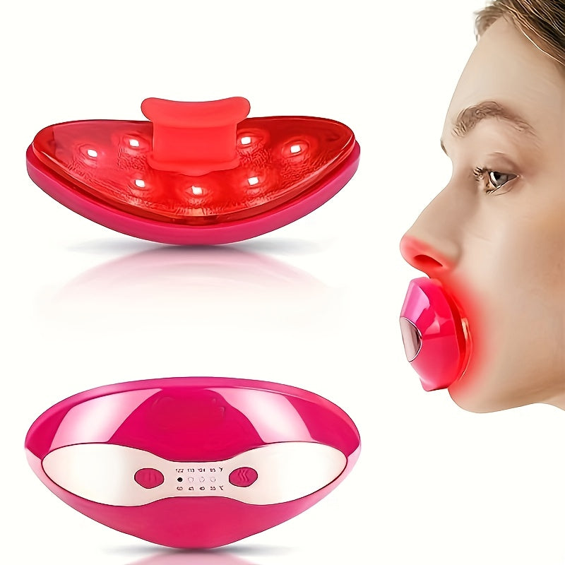 Electric Lip Plumper with LED Light — Portable Lip Enhancer & Eye Care Device for Fuller Lips, USB Rechargeable, 2-in-1 Lip Plumping Beauty Tool