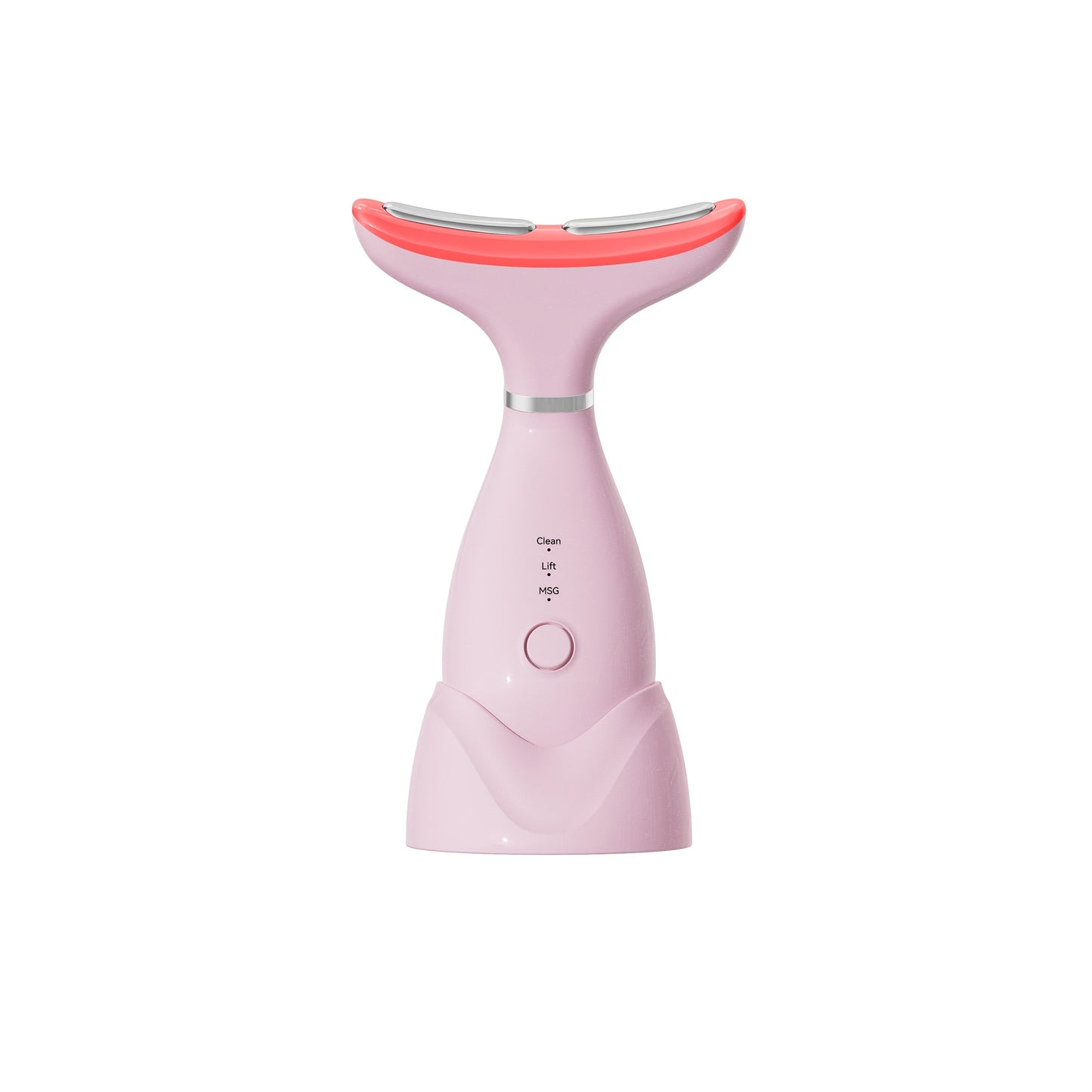 LED Neck Massager 7-Color Light Therapy Vibrating Face and Neck Skin Tightening Device USB Rechargeable Portable Electric Facial Massage Tool