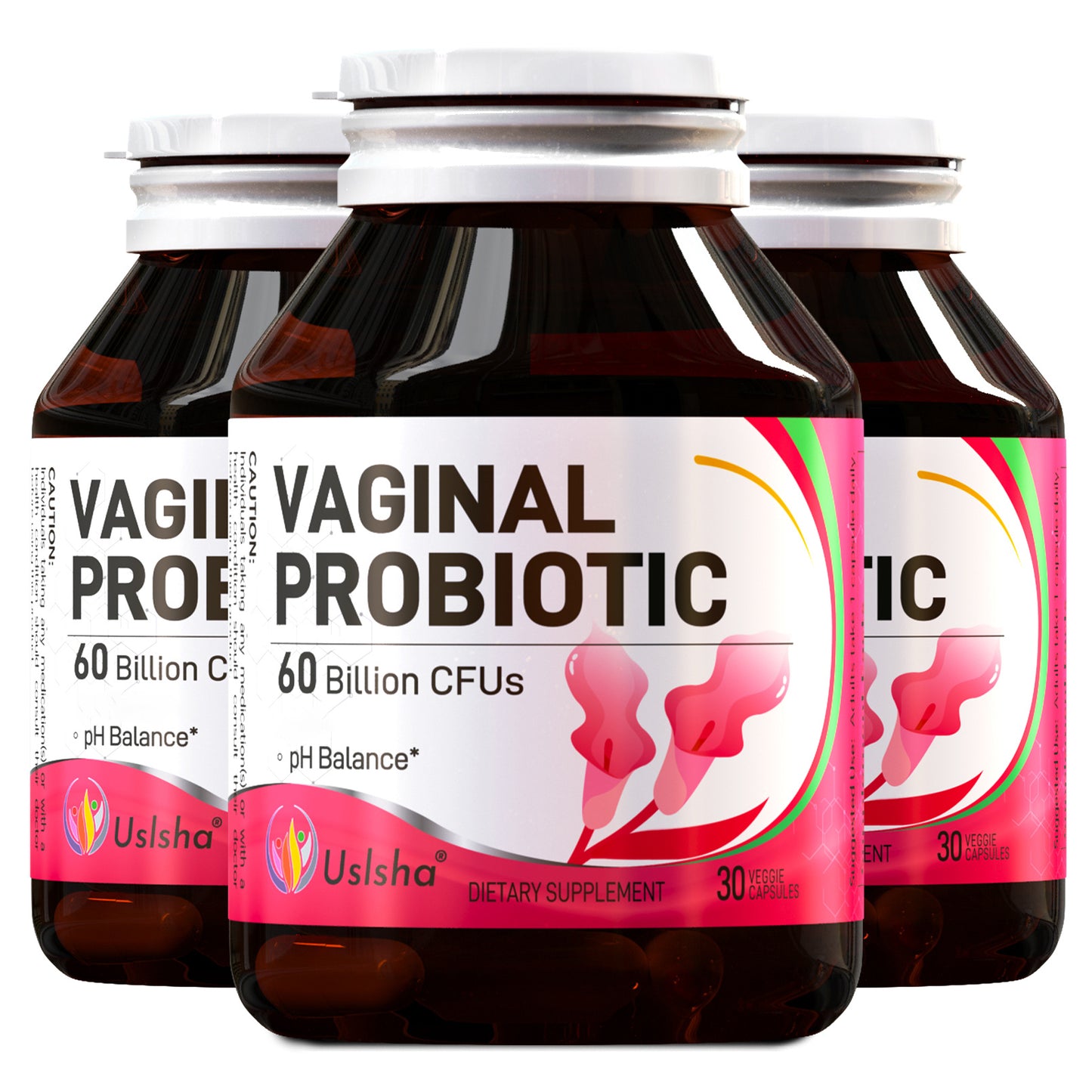Probiotics for Women 60 Billion CFU 30 Capsules for pH Balance, Yeast Balance, Vaginal Flora & Feminine Health with Cranberry Extract, Vegan-Friendly Daily Supplement