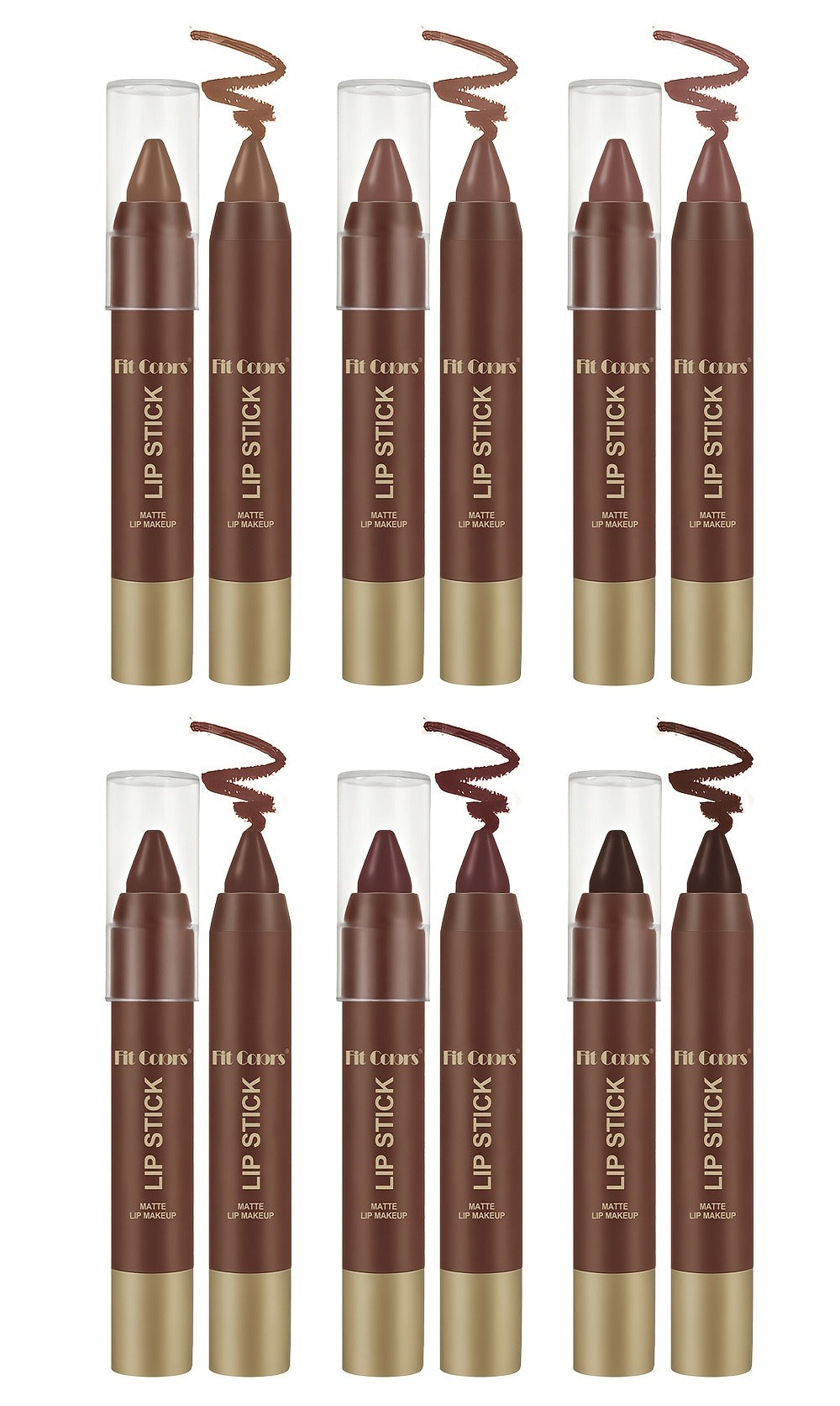Lipstick Set 6 Pack Matte Long Lasting Waterproof Full Coverage - Non-Fading Velvet Lip Color for All Skin Tones Orange Brown Pink Purple Red Shades Makeup Gift for Women