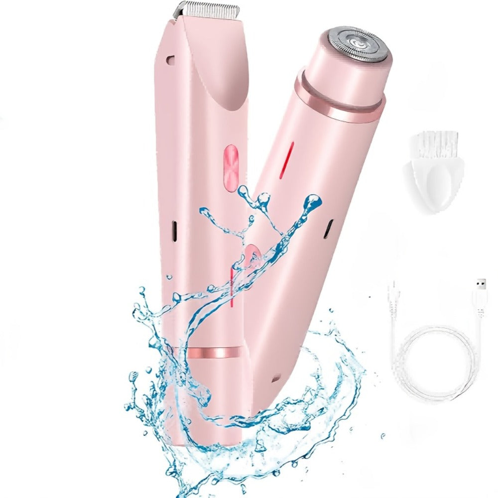 Women's Bikini Electric Razor, 2in 1 Dry/Wet Bikini Razor And Facial Razor, USB Rechargeable, for Bikini, Underarms, Legs, Arms, Face, Portable, Durable, Women's Gift Choice