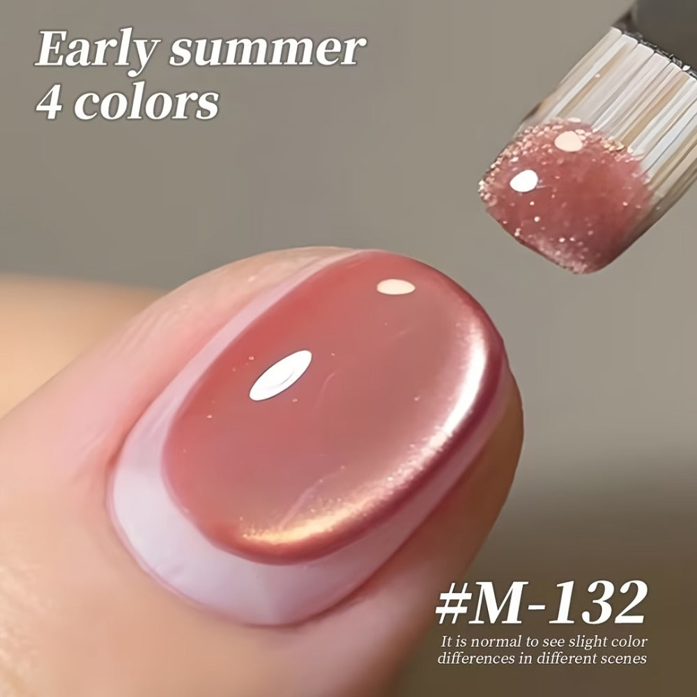 Trends for Cat Eye Nails in 2025: Holographic Nail Art in Four Colors, 0.51oz Reflective Cat'S Eye Magnetic Nail Gel for Soaking, LED Gel, Salon Quality Tools for Women'S Nail Art, Fashionable Nail Gel