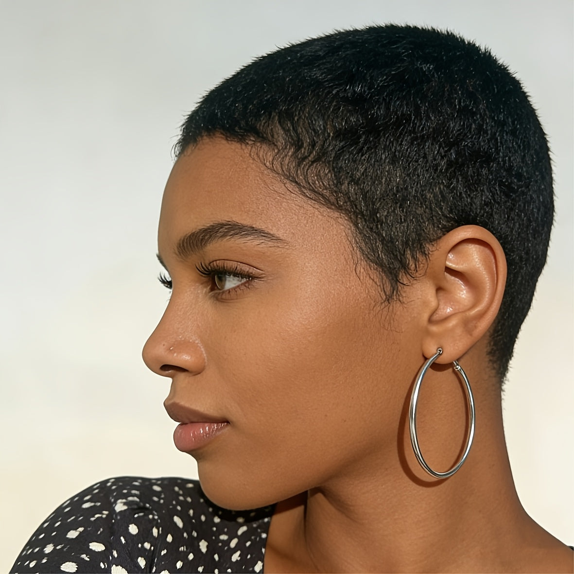 Pixie Cut Human Hair Wig for Women, 4 Inch 180% Density Real Human Hair, Machine Made, No Glue Needed, Natural Realistic Look, Lightweight Breathable Elastic Net Cap, Comfortable All-Day Wear