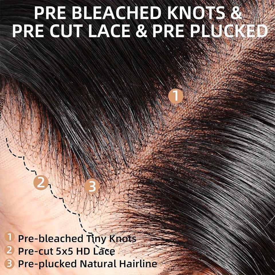 Glueless Wigs Human Hair Pre Plucked Pre Cut 250 Density Loose Deep Wave Wig Glueless Wigs for Women Loose Wave Lace Front Wigs Human Hair