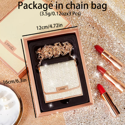 Velvet Matte Lipstick Set 3-Pack Waterproof Long-Lasting Anti-Fading Formula with Silvery Chain Bag Gift Packaging for Women