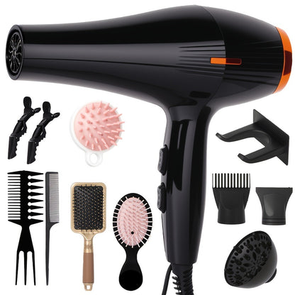 Professional Hair Dryer Set with Accessories - Brushless Motor Blow Dryer Kit with Concentrator Nozzle Comb Clip 2 Modes 3 Speeds for Home Travel Salon Black White Blue Green