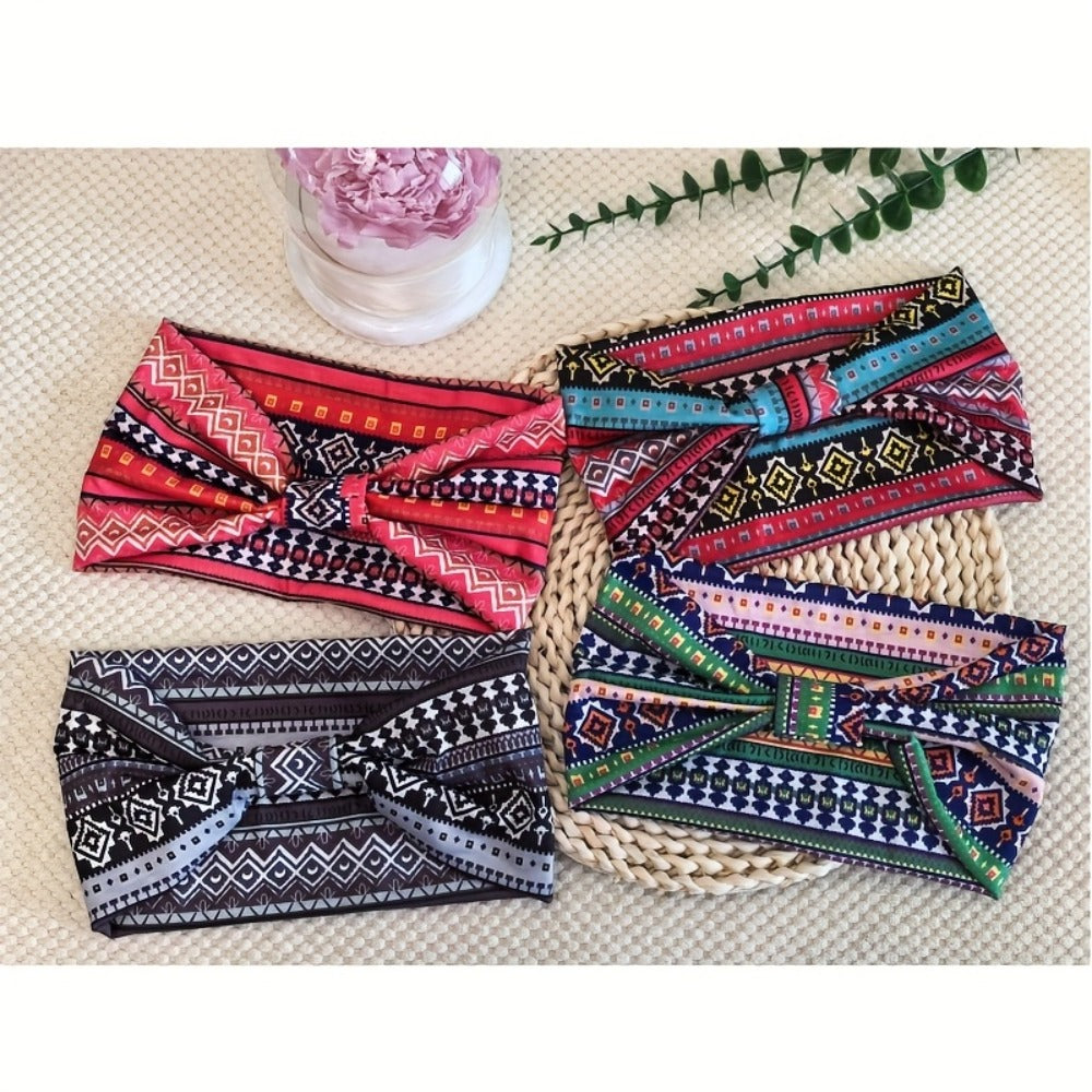 Headbands for Women 8 Pack Wide Floral Turban Head Bands Non-Slip Elastic Boho Hair Wrap for Sports Yoga Running Workout Sweatband Fashion Hair Accessories for Women Men Daily Use Gift Set