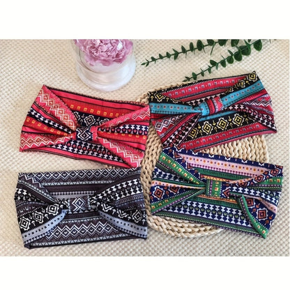 Headbands for Women 8 Pack Wide Floral Turban Head Bands Non-Slip Elastic Boho Hair Wrap for Sports Yoga Running Workout Sweatband Fashion Hair Accessories for Women Men Daily Use Gift Set