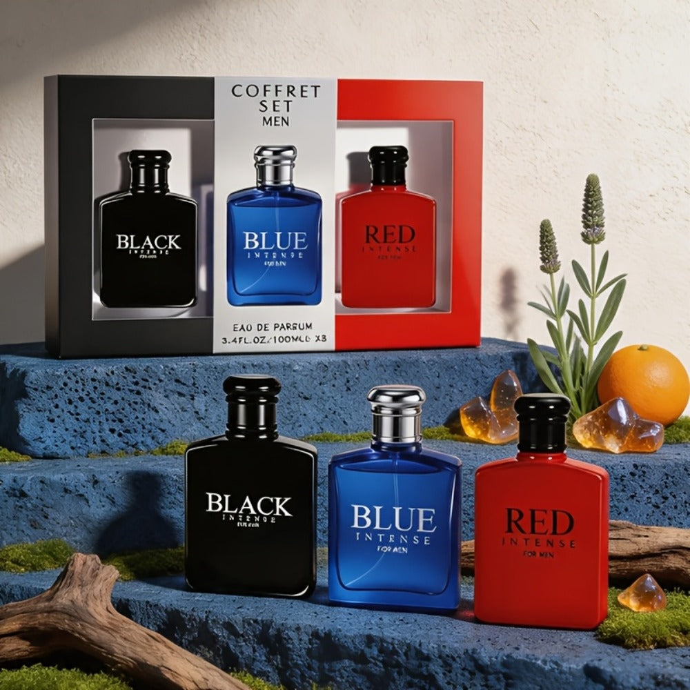 Cologne Gift Set for Men 3 Piece EDT Spray | Absinthe Lemon Sage Fragrance Long Lasting Eau de Toilette | Mini & Full Size Options Daily Dating Holiday