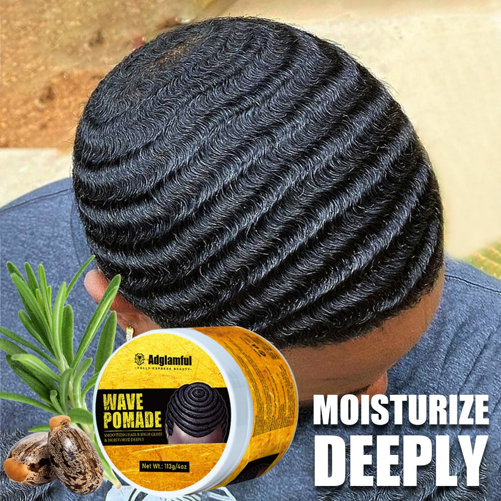 Wave Pomade for Men — Wave Control Defining Cream for Layered Waves, Volume & Texture | Non-Greasy, Water-Soluble, No Residue | Easy to Style & Maintain Natural Waves