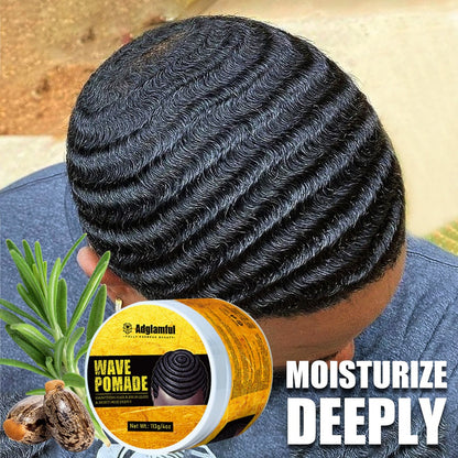 Wave Pomade for Men — Wave Control Defining Cream for Layered Waves, Volume & Texture | Non-Greasy, Water-Soluble, No Residue | Easy to Style & Maintain Natural Waves