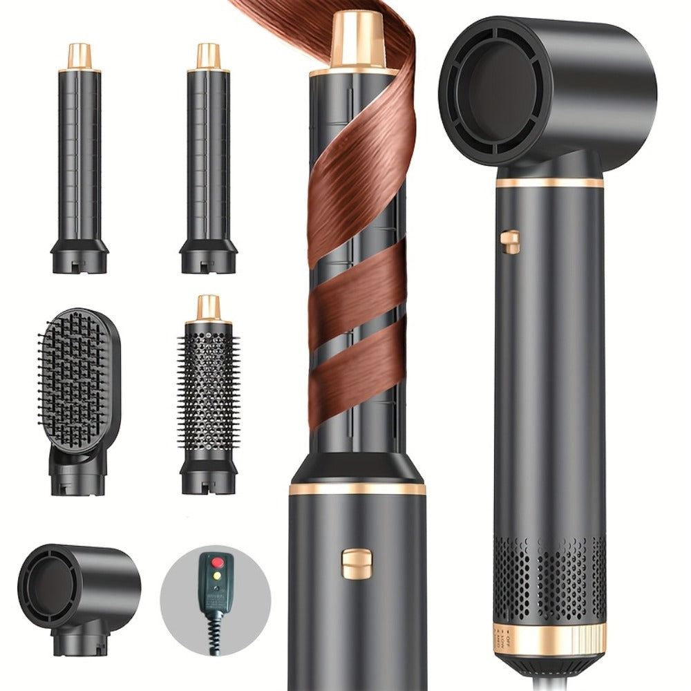 5-In-1 Hair Styler Brush with Heat Styling & Negative Ion Technology - Blowdry, Curl & Straightening Multi-Functional Styler - Perfect Holiday Gift for Women