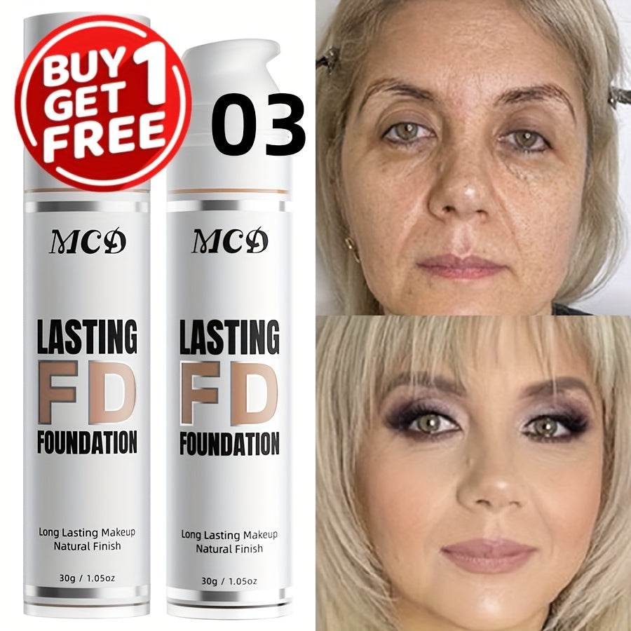 Liquid Foundation 2pcs Full Coverage Concealer Makeup Long Lasting Natural Finish - Suitable for All Skin Types Women Face Foundation Set