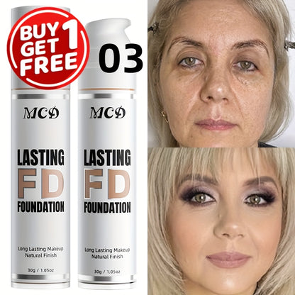 Liquid Foundation 2pcs Full Coverage Concealer Makeup Long Lasting Natural Finish - Suitable for All Skin Types Women Face Foundation Set