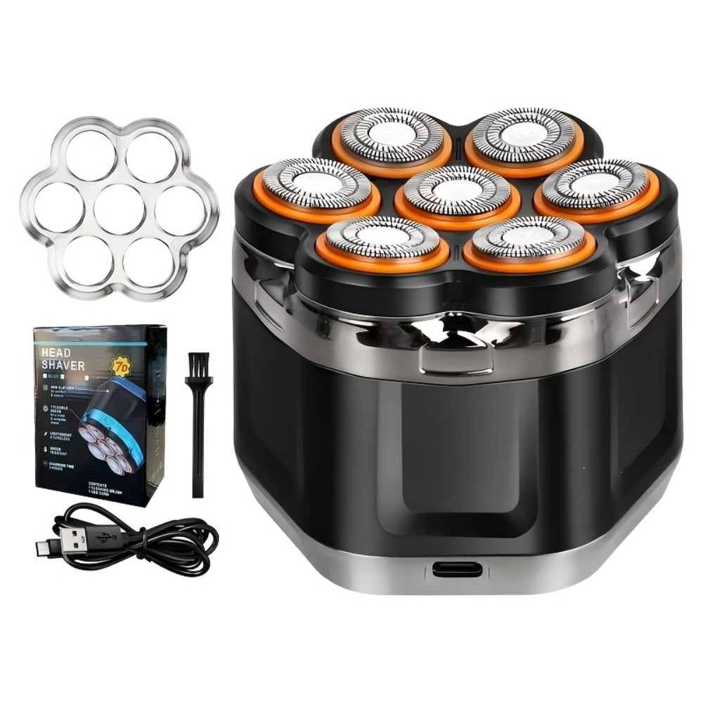 7D Men'S Electric Shaver, Bald Men'S Head Shaver, USB-C Charging Port, IPX5 Rated Waterproof, Full Body Washable 7D Floating Head Shaver, Bald Man'S Head Shaver, Comes With Magnetic Removable Blades, Perfect Ideal Gift For Him!