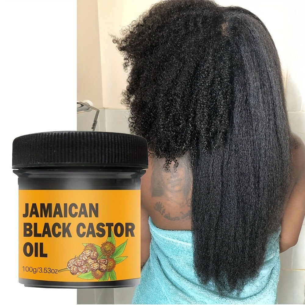 Black Castor Oil for Hair Growth & Scalp Treatment Pure Cold Pressed 100g Hydrating Nourishing Strengthening Thickening Moisturizing Shine-Boosting Hair Care Oil for All Hair Types