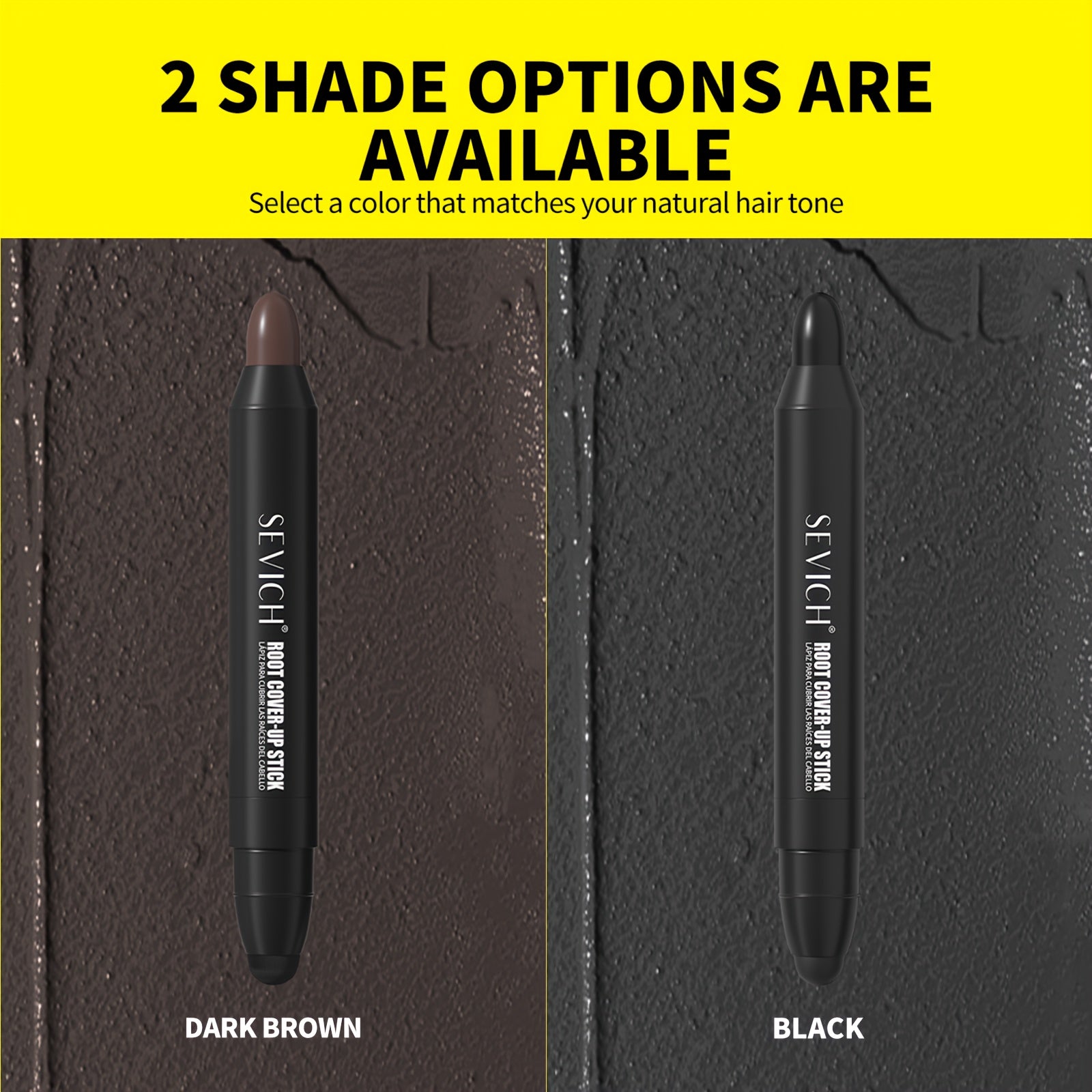 2pcs Set of Sevich Men'S Beard And Hair Dye Sticks, Designed for Long-Lasting Use. This Hair Coloring Pen Effectively Covers Gray Roots for Men And Is Hypoallergenic, Sweat-Proof, And Water-Resistant