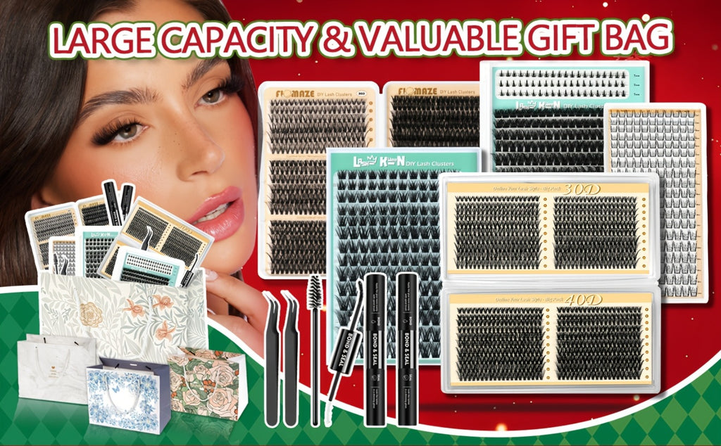 Lash Clusters Kit 5 Boxes Lash Clusters Gift/209/276/708/800pcs False Eyelashes, Fluffy Wispy Manga Fairy Lashes Top And Bottom Lash Clusters with Gift Bags, Natural Volume Lashes Long Lasting Reusable Lashes Beauty Gift for Mom Wife Daughter Friend